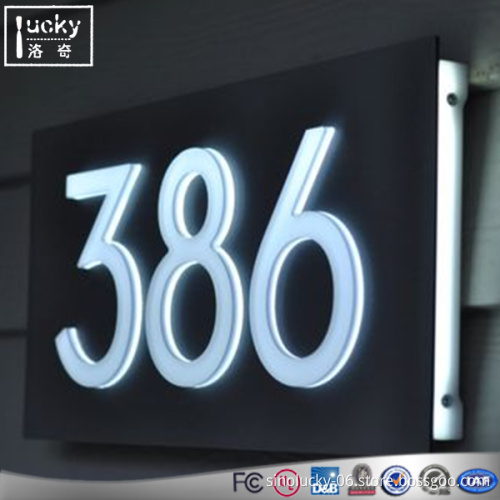 LED Light Acrylic House Number Plaque,LED Number Light Sign